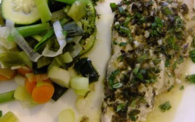 Baked sea bream with oregano