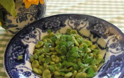 Broad beans and mint