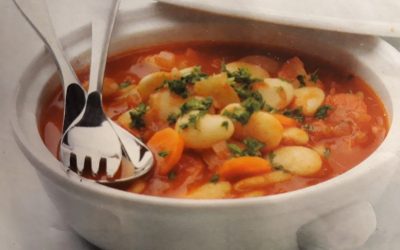 Spiced butter bean & juniper casserole