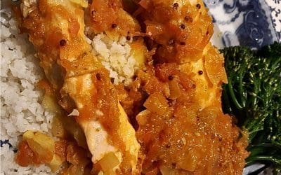 Salmon curry with mustard seeds
